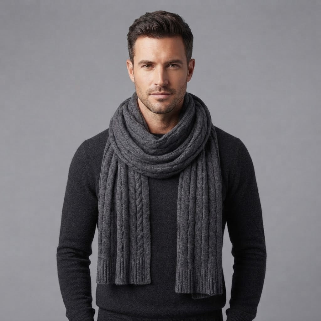 Geometric Knitted Scarf Accessory