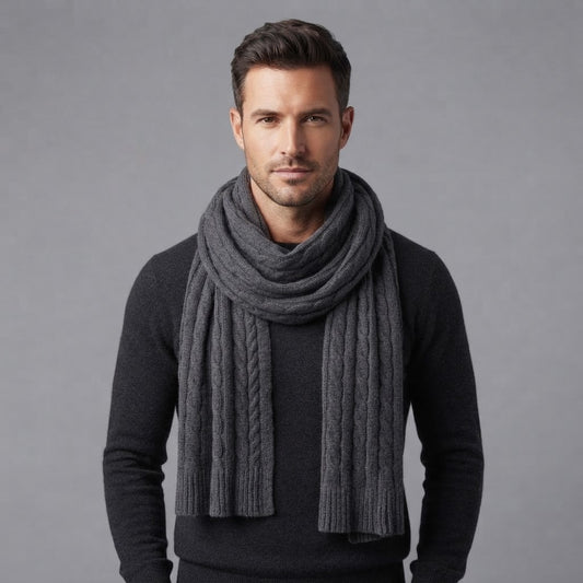 Geometric Knitted Scarf Accessory