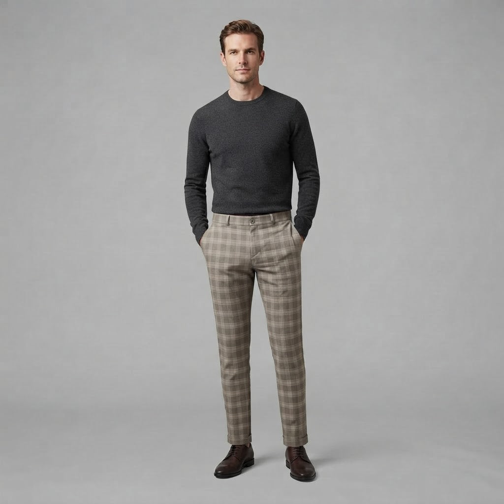 Oskar | Men's Checkered Trousers
